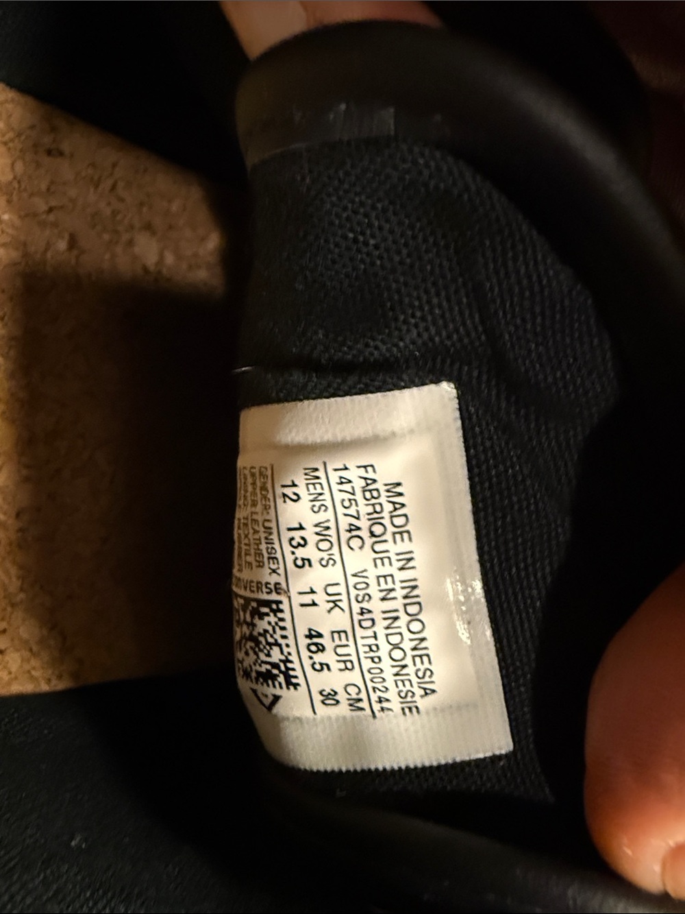 Converse Black Leather Low-Top Sneakers with White Toe Cap - Picture 2 of 3
